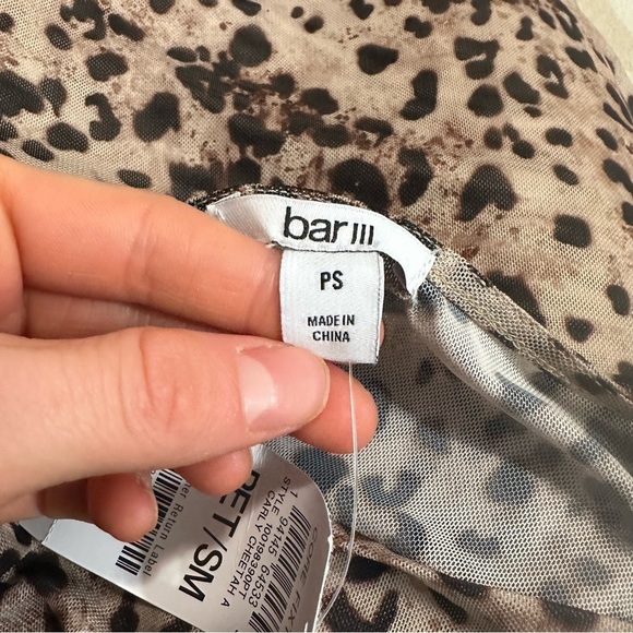 Bar III
Petite Cowl Neck Printed Mesh Top - Picture 5 of 5